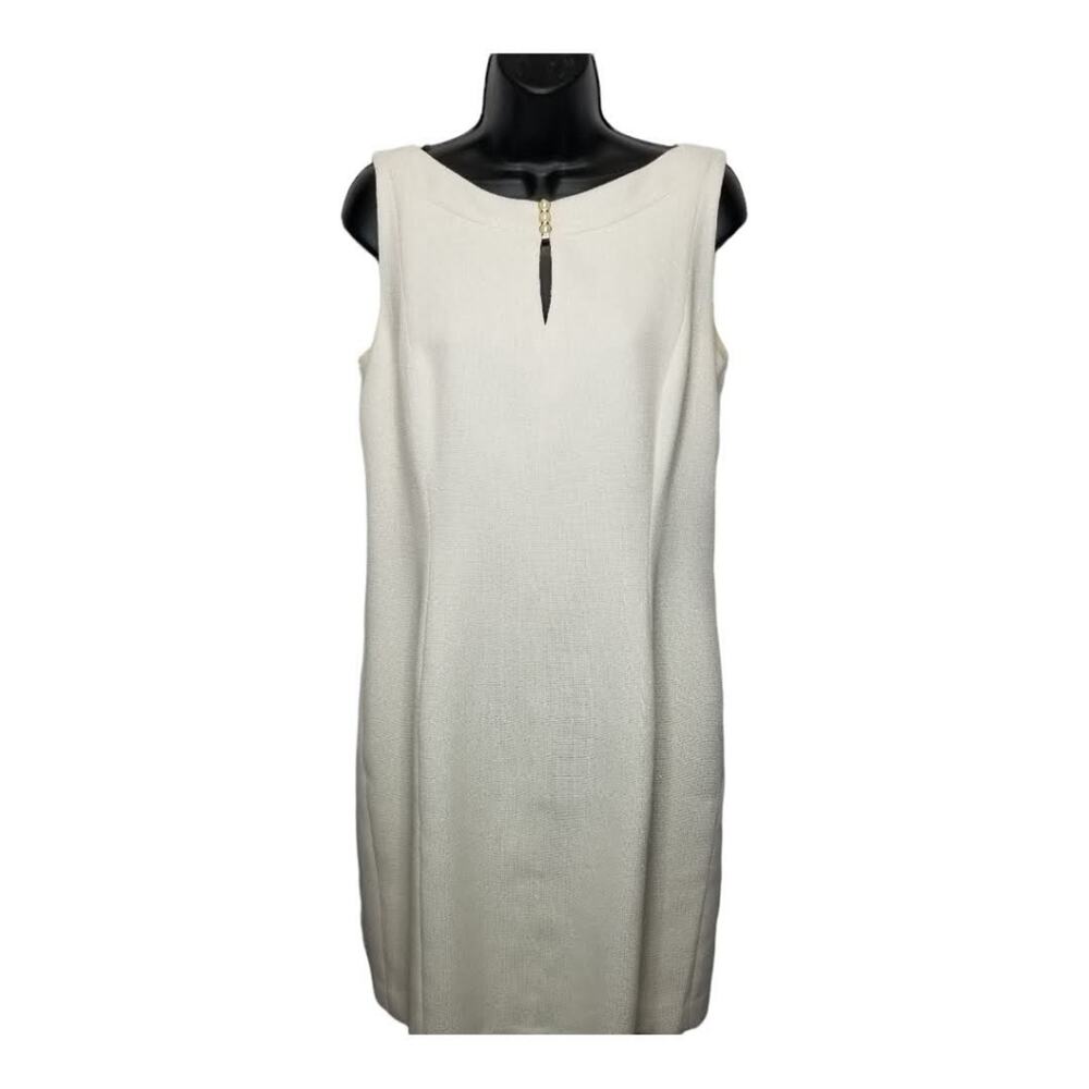 Chelsea Rose Dress Sleeveless Shift Ivory White Gold